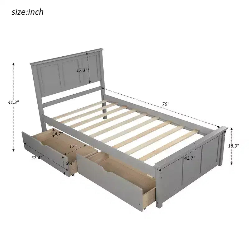 Lit plateforme, Cadre double, Lit de repos double avec lit gigogne, Lit de repos et lit gigogne coulissant