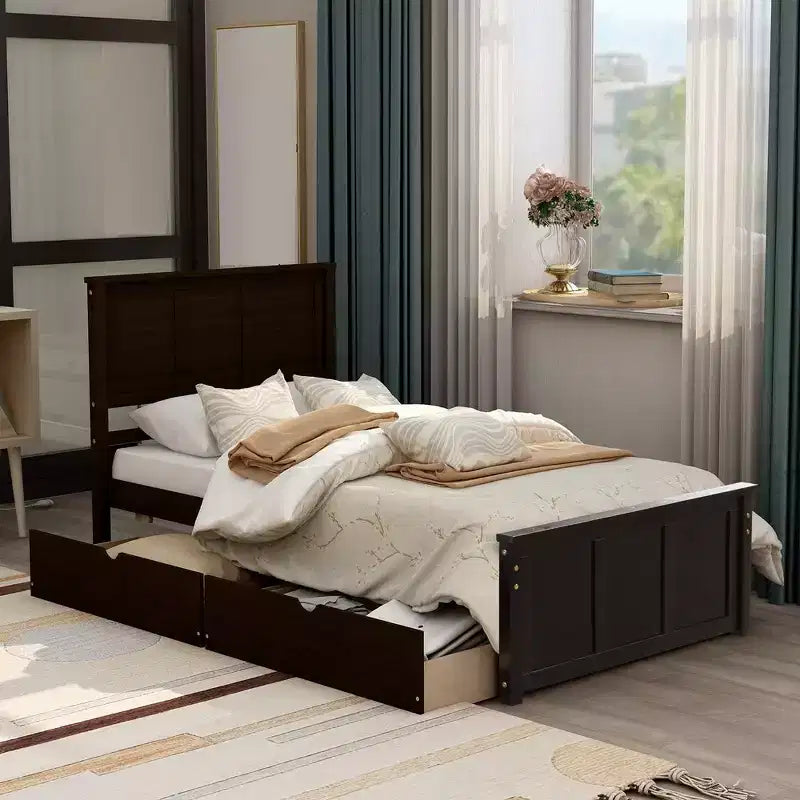 Lit plateforme, Cadre double, Lit de repos double avec lit gigogne, Lit de repos et lit gigogne coulissant