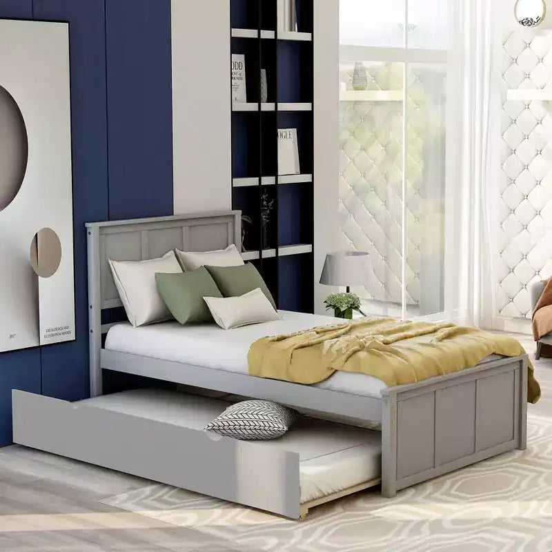 Lit plateforme, Cadre double, Lit de repos double avec lit gigogne, Lit de repos et lit gigogne coulissant