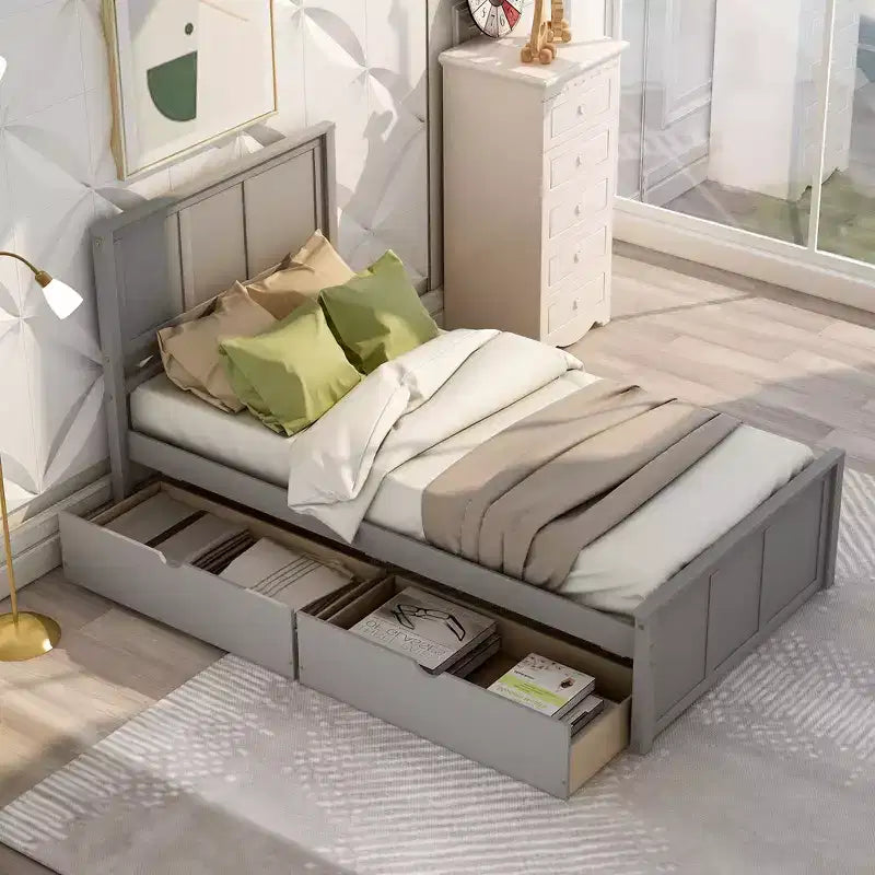Lit plateforme, Cadre double, Lit de repos double avec lit gigogne, Lit de repos et lit gigogne coulissant