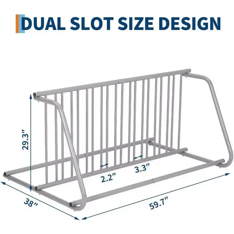 Support à vélo au sol, range-vélos double face 10 vélos, support de stationnement au sol tout en acier pour garage, support de rangement pour rues, cours et événements cyclistes