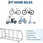 Support à vélo au sol, range-vélos double face 10 vélos, support de stationnement au sol tout en acier pour garage, support de rangement pour rues, cours et événements cyclistes