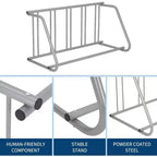 Support à vélo au sol, range-vélos double face 10 vélos, support de stationnement au sol tout en acier pour garage, support de rangement pour rues, cours et événements cyclistes
