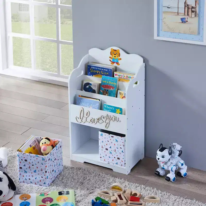 Kids Funnel Maison Bibliothèque pour enfants avec rangement de jouets