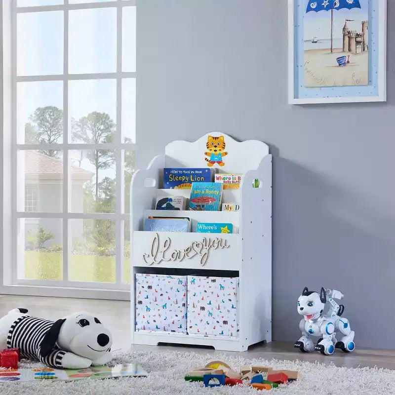 Kids Funnel Maison Bibliothèque pour enfants avec rangement de jouets