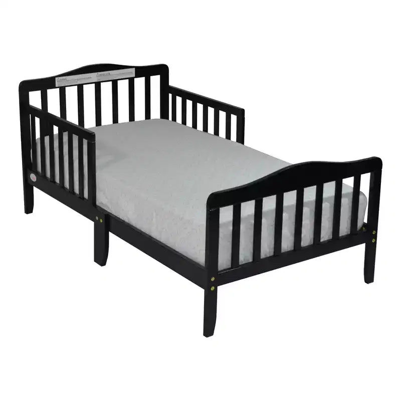 Lit pour enfant Acekool, en bois massif expresso avec deux barrières de sécurité, pour les 6 ans et plus