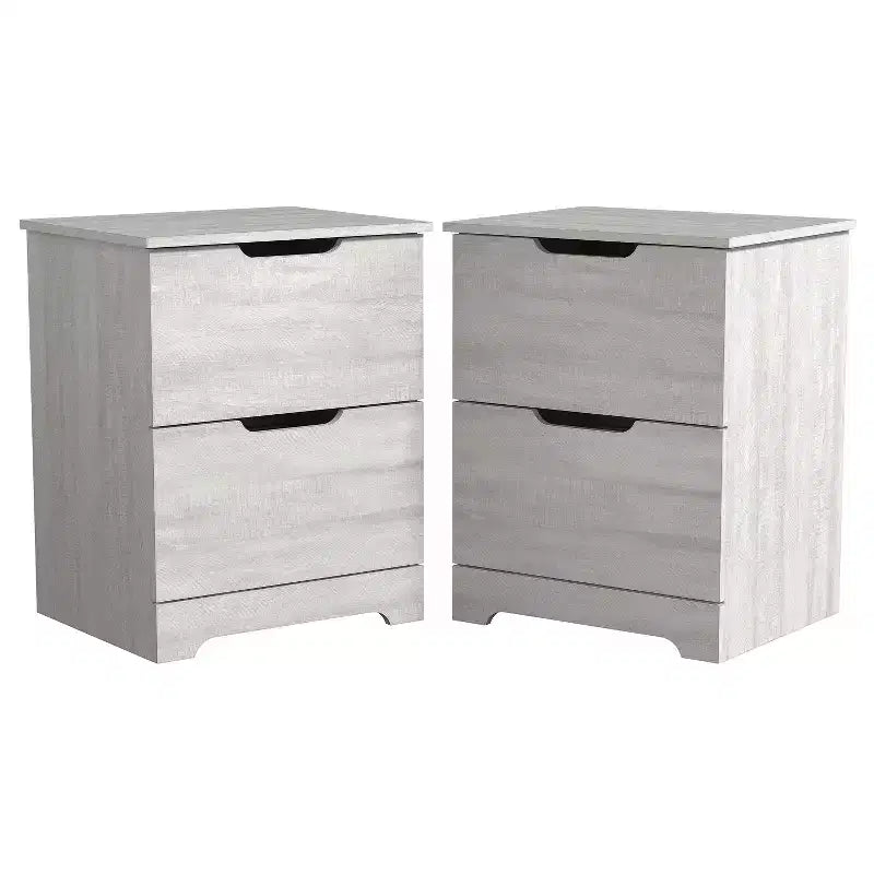 Galano Table de chevet 2 tiroirs avec poignées découpées, ensemble de 2, 47,5 cm L x 39,9 cm P x 60,2 cm H