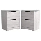 Galano Table de chevet 2 tiroirs avec poignées découpées, ensemble de 2, 47,5 cm L x 39,9 cm P x 60,2 cm H