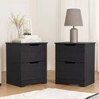 Galano Table de chevet 2 tiroirs avec poignées découpées, ensemble de 2, 47,5 cm L x 39,9 cm P x 60,2 cm H