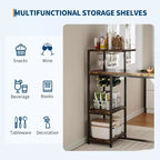 Ensemble table à manger Acekool extensible pour 2 personnes avec étagères de rangement et porte-bouteilles, table de bar et chaises 3 pièces compactes
