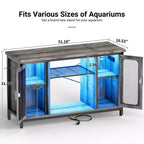 Table console Besiost avec station de recharge, support d'aquarium de 55-75 gallons avec armoire de rangement