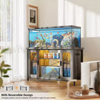 Table console Besiost avec station de recharge, support d'aquarium de 55-75 gallons avec armoire de rangement