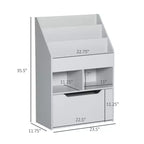 Étagère à Livres pour Enfants, Organisateur Multi-Niveaux avec Tiroir de Rangement pour Livres, pour Chambre ou Salle de Jeux, Gris