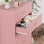 Commode haute en bois à 5 tiroirs pour chambre à coucher, commode en bois avec poignées dorées pour placard, meuble de rangement et tiroirs de rangement pour salon