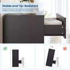 Commode haute en bois à 5 tiroirs pour chambre à coucher, commode en bois avec poignées dorées pour placard, meuble de rangement et tiroirs de rangement pour salon