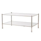 HomeRoots 43 Silver Mirrored And Metal Rectangular Mirrored Coffee Table