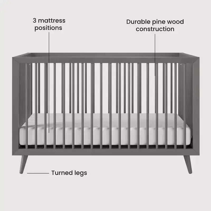 Lit de bébé convertible 4-en-1 Cranbrook de Child Craft, se transforme en lit de jour, en lit de tout-petit et en lit double, 3 positions de matelas, finition sécuritaire pour bébé