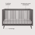 Lit de bébé convertible 4-en-1 Cranbrook de Child Craft, se transforme en lit de jour, en lit de tout-petit et en lit double, 3 positions de matelas, finition sécuritaire pour bébé
