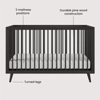 Lit de bébé convertible 4-en-1 Cranbrook de Child Craft, se transforme en lit de jour, en lit de tout-petit et en lit double, 3 positions de matelas, finition sécuritaire pour bébé