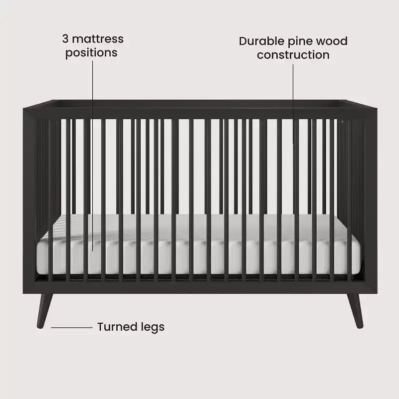 Lit de bébé convertible 4-en-1 Cranbrook de Child Craft, se transforme en lit de jour, en lit de tout-petit et en lit double, 3 positions de matelas, finition sécuritaire pour bébé