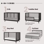 Lit de bébé convertible 4-en-1 Cranbrook de Child Craft, se transforme en lit de jour, en lit de tout-petit et en lit double, 3 positions de matelas, finition sécuritaire pour bébé