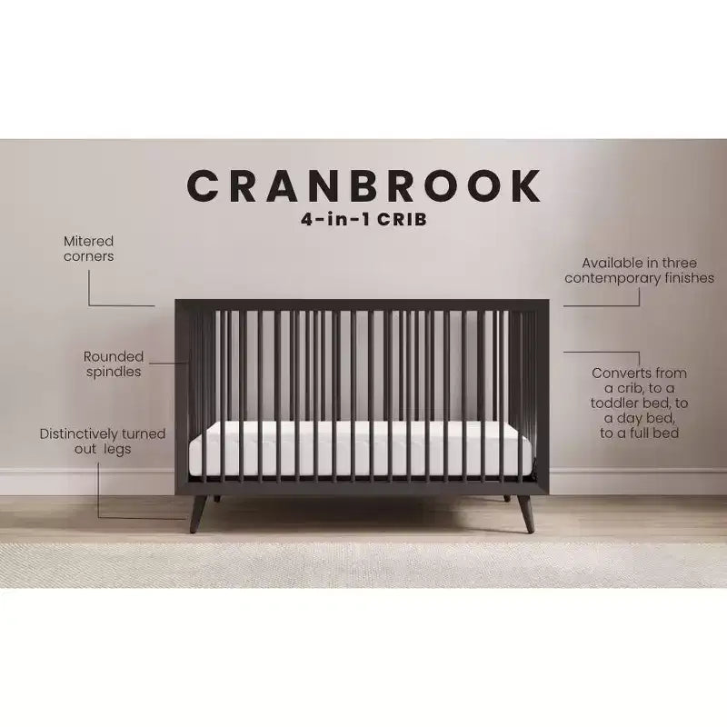 Lit de bébé convertible 4-en-1 Cranbrook de Child Craft, se transforme en lit de jour, en lit de tout-petit et en lit double, 3 positions de matelas, finition sécuritaire pour bébé