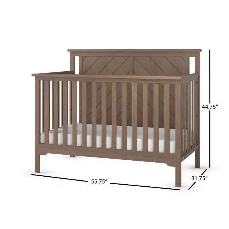 Lit de bébé convertible 4-en-1 Child Craft Hampton Flat, se transforme en lit de repos, lit pour tout-petit et lit double, 3 positions de matelas, finition sécuritaire pour bébé