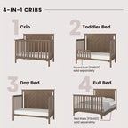 Lit de bébé convertible 4-en-1 Child Craft Hampton Flat, se transforme en lit de repos, lit pour tout-petit et lit double, 3 positions de matelas, finition sécuritaire pour bébé