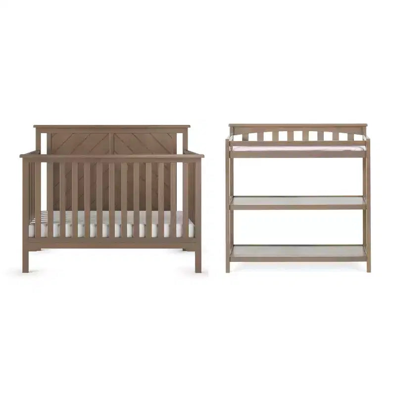 Lit de bébé convertible 4-en-1 Child Craft Hampton Flat, se transforme en lit de repos, lit pour tout-petit et lit double, 3 positions de matelas, finition sécuritaire pour bébé