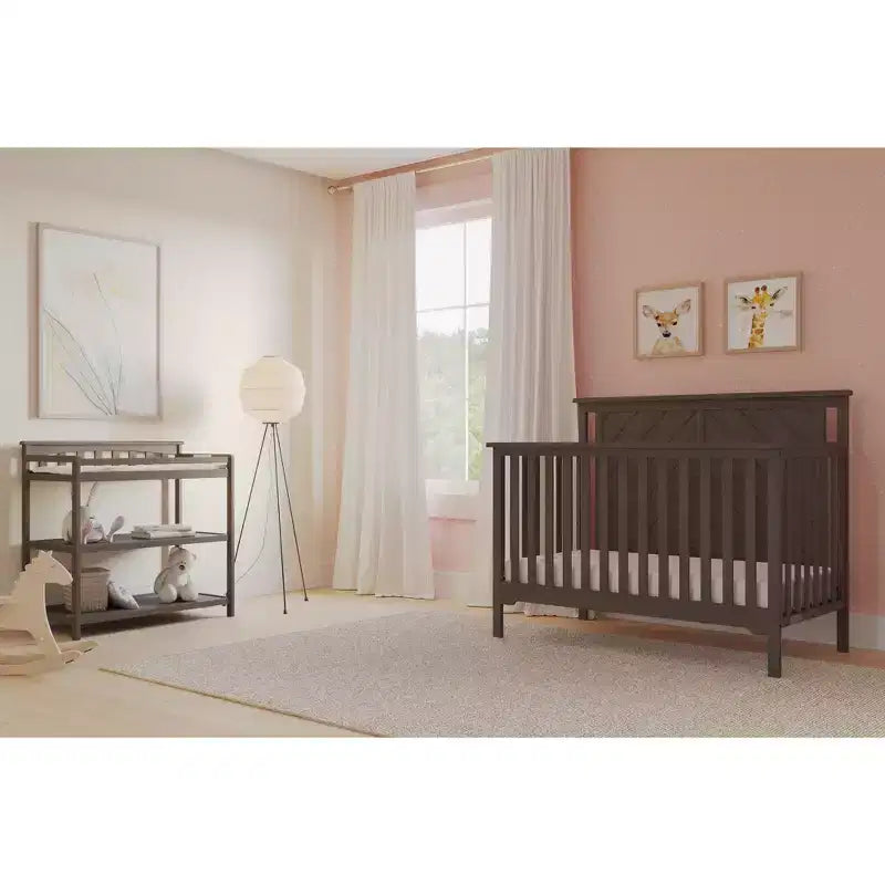Lit de bébé convertible 4-en-1 Child Craft Hampton Flat, se transforme en lit de repos, lit pour tout-petit et lit double, 3 positions de matelas, finition sécuritaire pour bébé