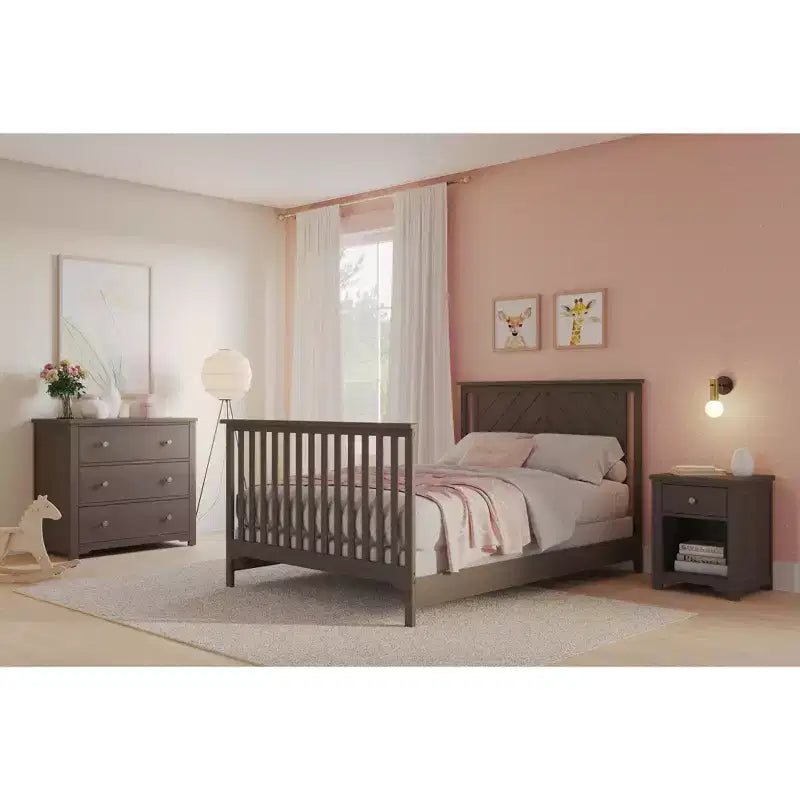 Lit de bébé convertible 4-en-1 Child Craft Hampton Flat, se transforme en lit de repos, lit pour tout-petit et lit double, 3 positions de matelas, finition sécuritaire pour bébé