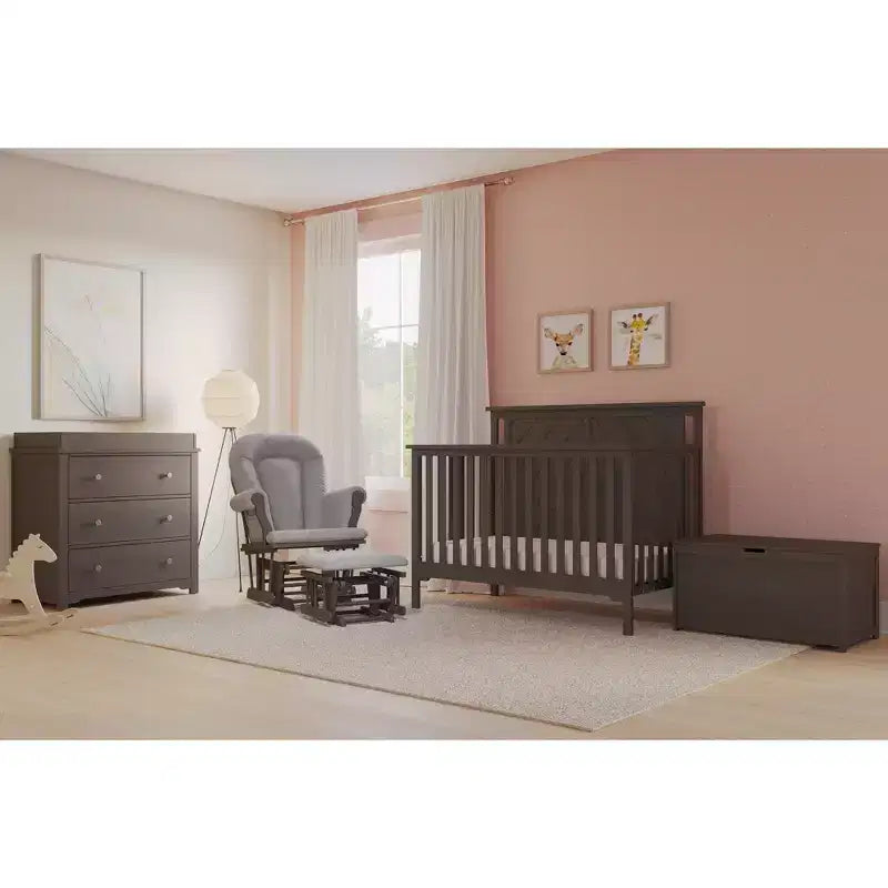 Lit de bébé convertible 4-en-1 Child Craft Hampton Flat, se transforme en lit de repos, lit pour tout-petit et lit double, 3 positions de matelas, finition sécuritaire pour bébé