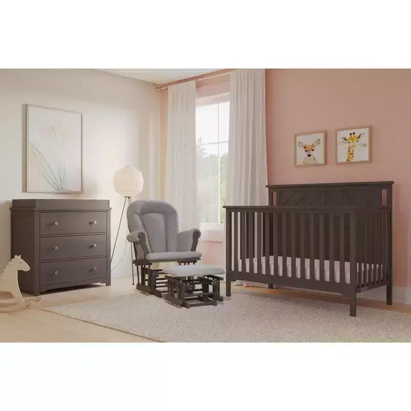 Lit de bébé convertible 4-en-1 Child Craft Hampton Flat, se transforme en lit de repos, lit pour tout-petit et lit double, 3 positions de matelas, finition sécuritaire pour bébé