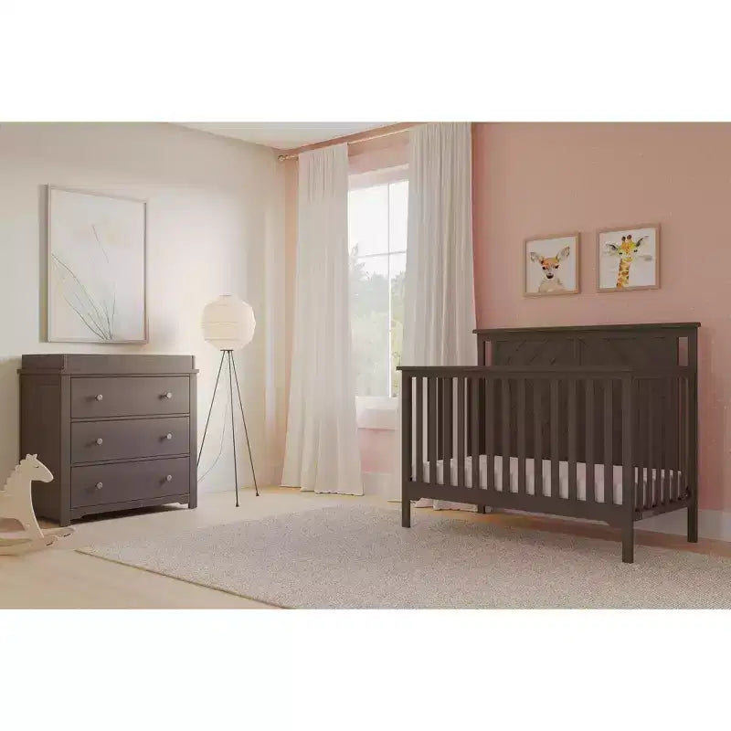 Lit de bébé convertible 4-en-1 Child Craft Hampton Flat, se transforme en lit de repos, lit pour tout-petit et lit double, 3 positions de matelas, finition sécuritaire pour bébé