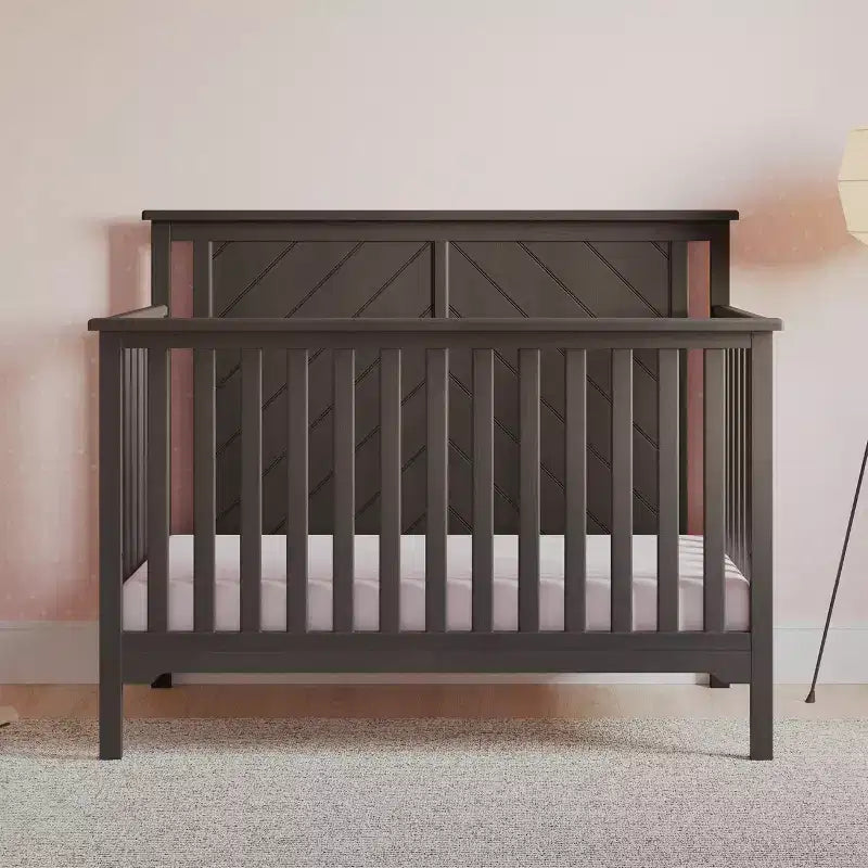 Child Craft Hampton Flat 4-in-1 Convertible Crib, Converts to Day Bed, Toddler & Full Size Bed, 3 Mattress Positions, Baby Safe Finish