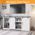 Meuble TV de ferme Acekool 70 po pour téléviseurs jusqu'à 80 po, gris foncé, meuble TV avec portes de grange coulissantes et étagères réglables pour salon