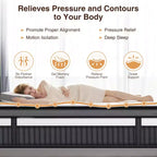 Matelas en mousse à mémoire de forme King Size de 14 pouces, matelas hybride à ressorts ensachés livré dans une boîte, ressorts ensachés silencieux pour l'isolation des mouvements et le soulagement de la pression, fermeté moyenne