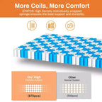 Matelas en mousse à mémoire de forme King Size de 14 pouces, matelas hybride à ressorts ensachés livré dans une boîte, ressorts ensachés silencieux pour l'isolation des mouvements et le soulagement de la pression, fermeté moyenne