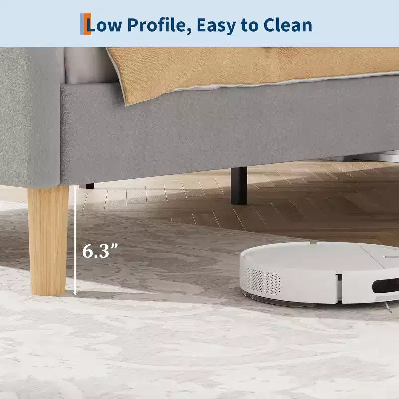 Cadre de lit double, avec tête de lit et pied de lit, plateforme de lit princesse tapissée en velours pour enfants, support à lattes en bois, pas besoin de sommier.