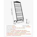 Présentoir de Brochures VEVOR, Support de Présentation de Magazines et Documents à 4 Niveaux avec Roues, Présentoir de Magazines Mobile sur Pied, Noir