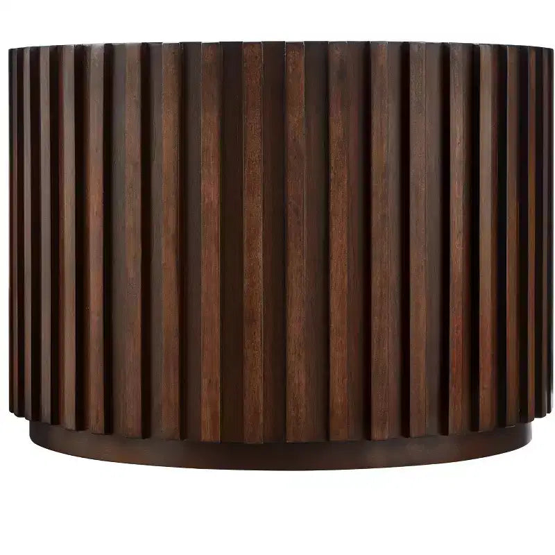 EHMKNP Tables basses gigognes (lot de 2) Table basse ronde tambour et petite table d'appoint assortie, fabriquées à la main