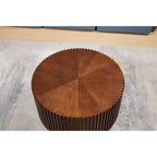 EHMKNP Tables basses gigognes (lot de 2) Table basse ronde tambour et petite table d'appoint assortie, fabriquées à la main