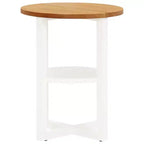 vidaXL Table d'appoint Table Basse Table de Canapé Bois de Chêne Massif Blanc/Bois Clair