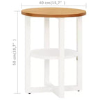vidaXL Table d'appoint Table Basse Table de Canapé Bois de Chêne Massif Blanc/Bois Clair