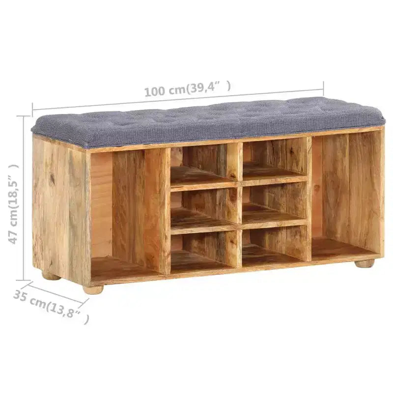 vidaXL Banc de couloir 100x35x47 cm Bois de manguier massif