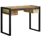 vidaXL Bureau debout, Table de bureau à domicile, Poste de travail d'ordinateur en bois massif - 110 x 50 x 77 cm, Bois de récupération massif