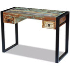 vidaXL Bureau debout, Table de bureau à domicile, Poste de travail d'ordinateur en bois massif - 110 x 50 x 77 cm, Bois de récupération massif