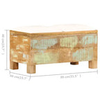 vidaXL Banc de rangement en bois de récupération massif 80x40x40 cm