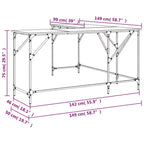 vidaXL Bureau chêne marron, bois d'ingénierie, pieds réglables, moyen