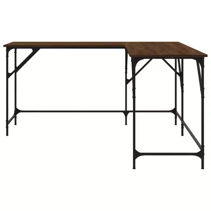 vidaXL Bureau chêne marron, bois d'ingénierie, pieds réglables, moyen